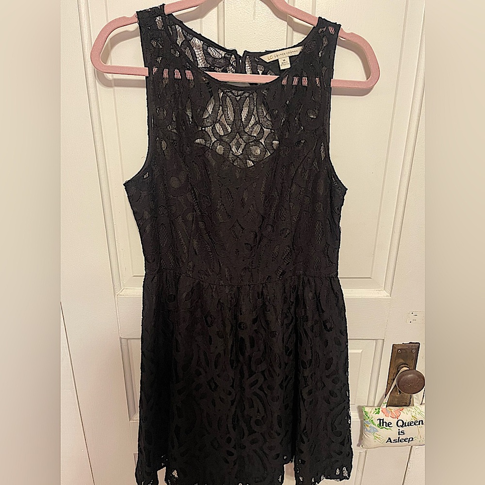 Black Lace Skater Dress